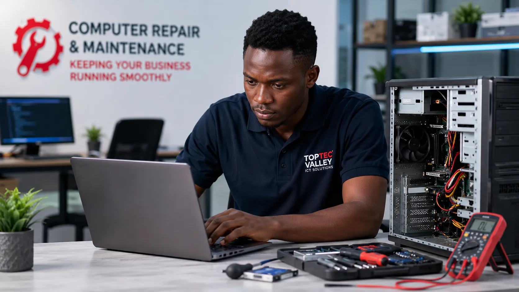 Computer repair and maintenance services in Uganda by Toptecvalley