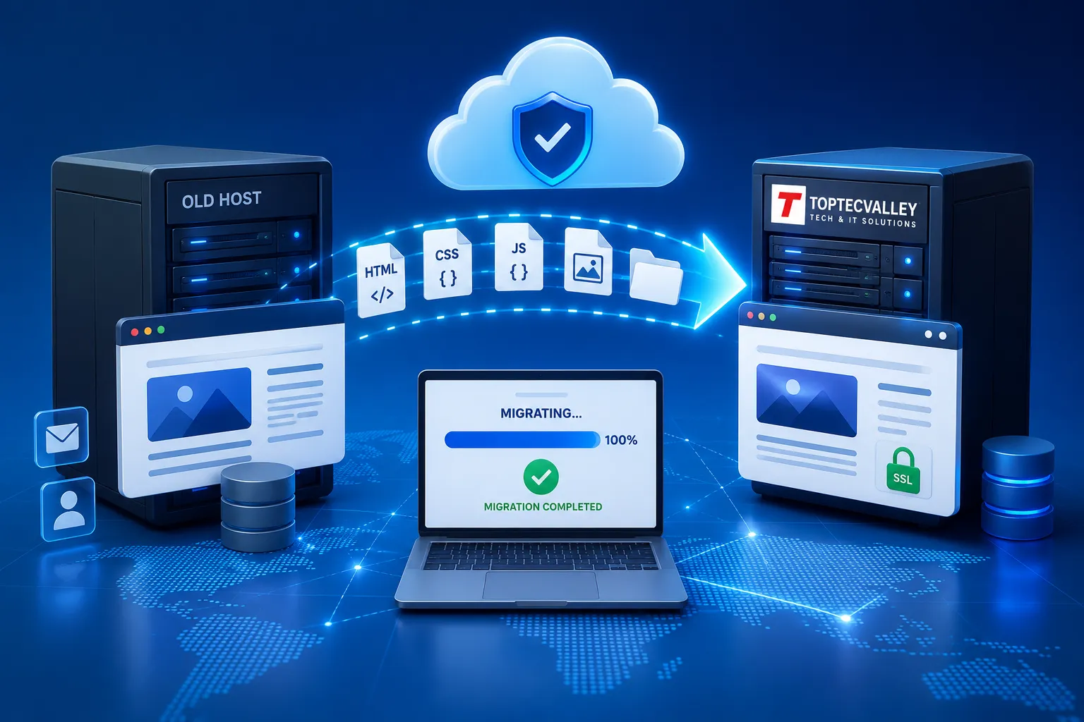 Free website migration services by Toptecvalley
