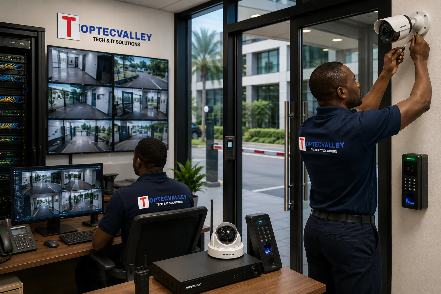 Security Solutions Uganda with CCTV surveillance and access control by Toptecvalley